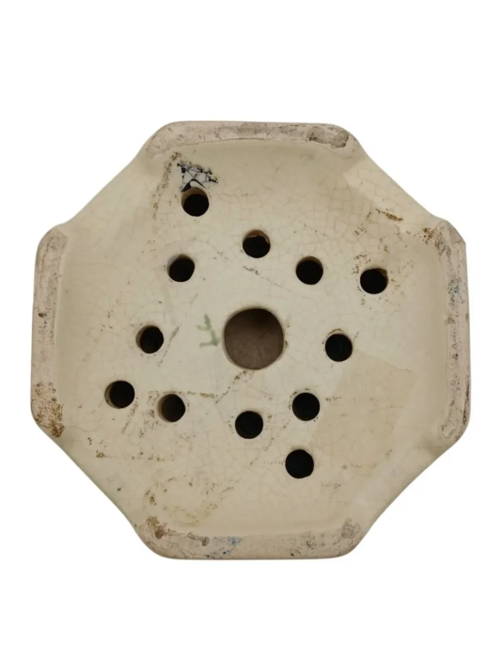 Weller Florala Style Octagon Flower Frog Vase Floral Pottery 5 In